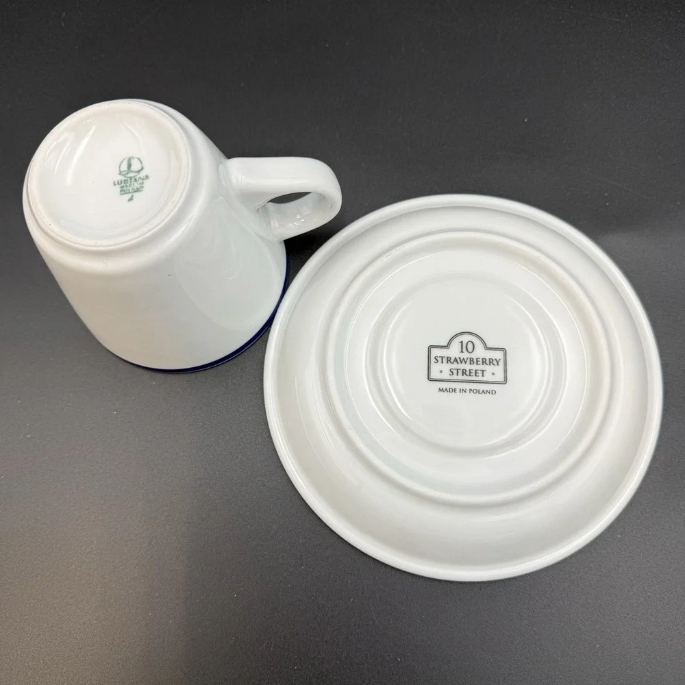 (1) Fish Cup by Lubiana And (1)‎ Saucer by Ten Strawberry Street Poland